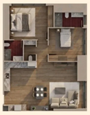 Abbasağa, Beşiktaş — Boğaza Yürüme Mesafesinde 1+1'den 6,5+1 Dubleks'e Konutlar — 2+1 — 130,68 m²