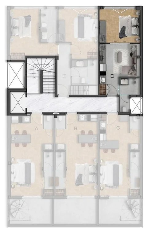 Keramikos, Athens — 1+1 Apartments and Penthouses a Short Walk from the Acropolis — L7‑D — 34.50 m² (7th floor)