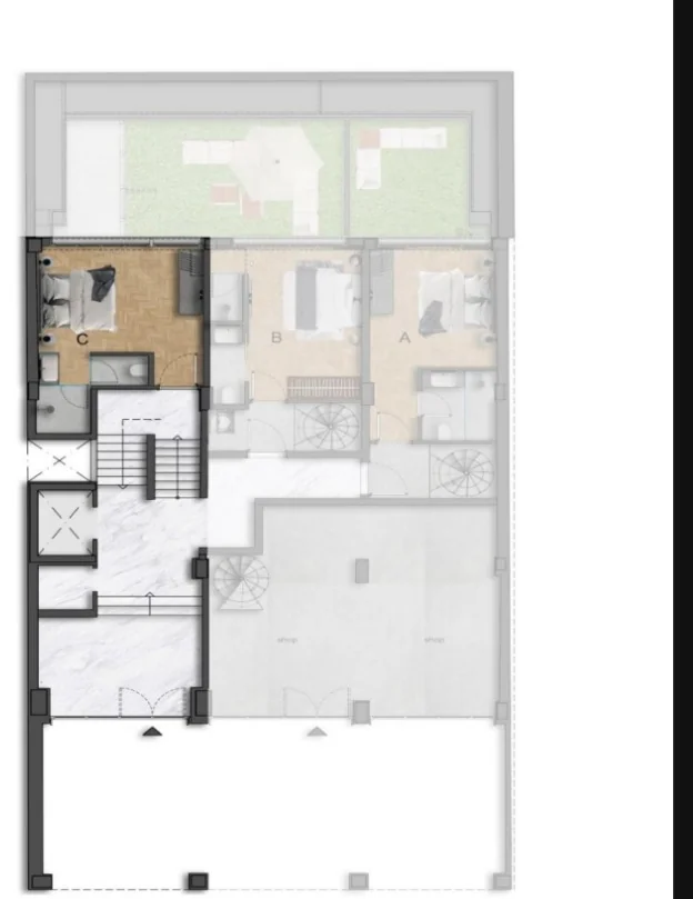 Keramikos, Athens — 1+1 Apartments and Penthouses a Short Walk from the Acropolis — Studio GF‑C — 23.80 m² (elevated ground floor)