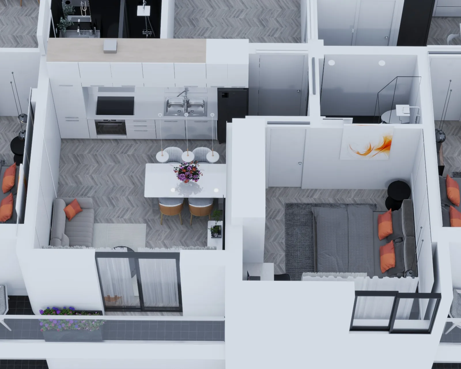 Patision 215, Athens — Twenty-One Furnished Apartments Steps from the Universities — 3D cutaway view 1