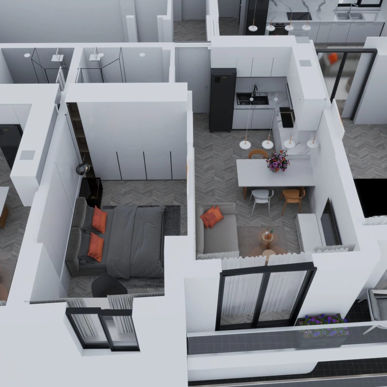 Patision 215, Athens — Twenty-One Furnished Apartments Steps from the Universities — 3D cutaway view 2