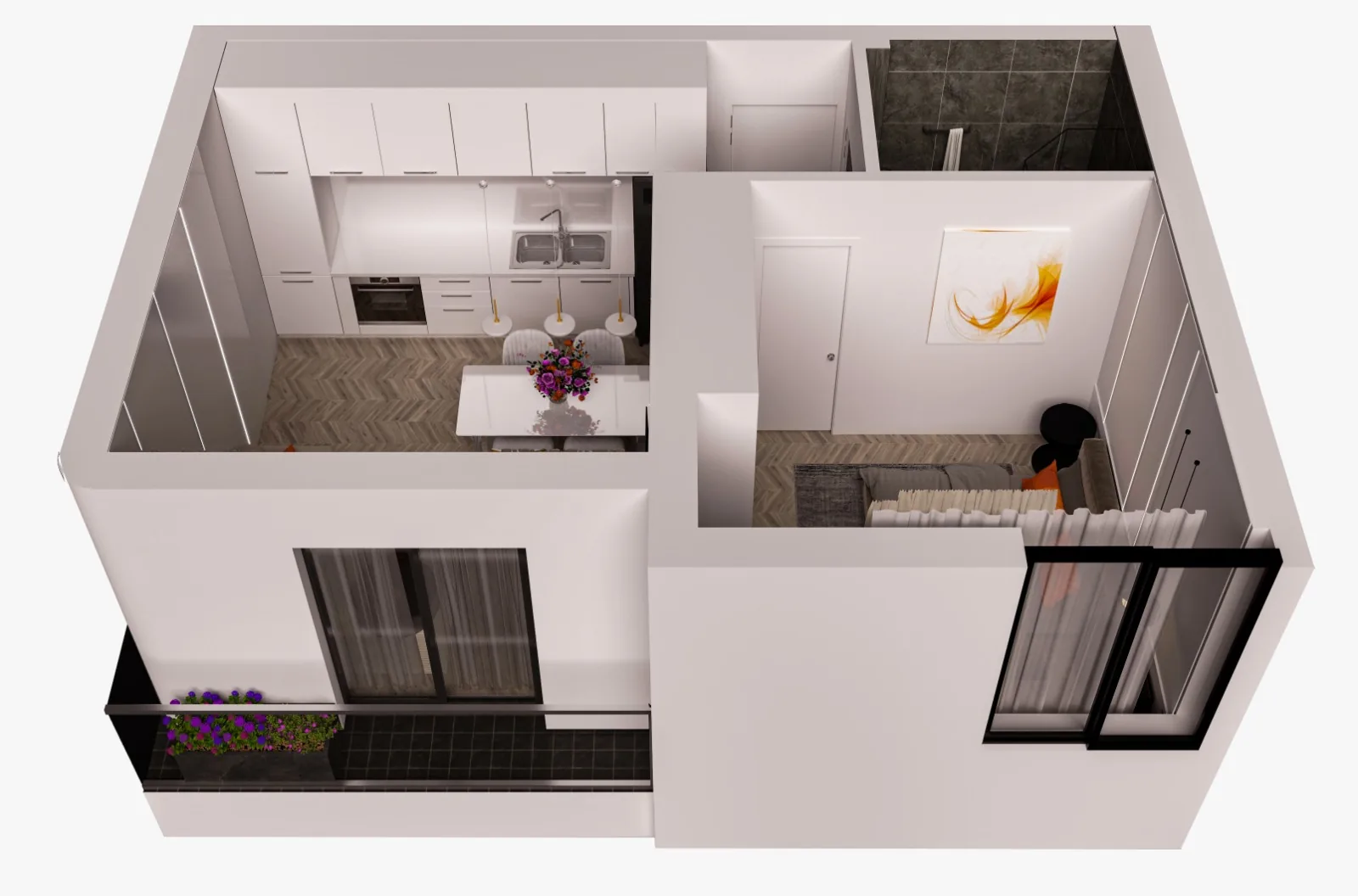 Patision 215, Athens — Twenty-One Furnished Apartments Steps from the Universities — 3D cutaway view 4