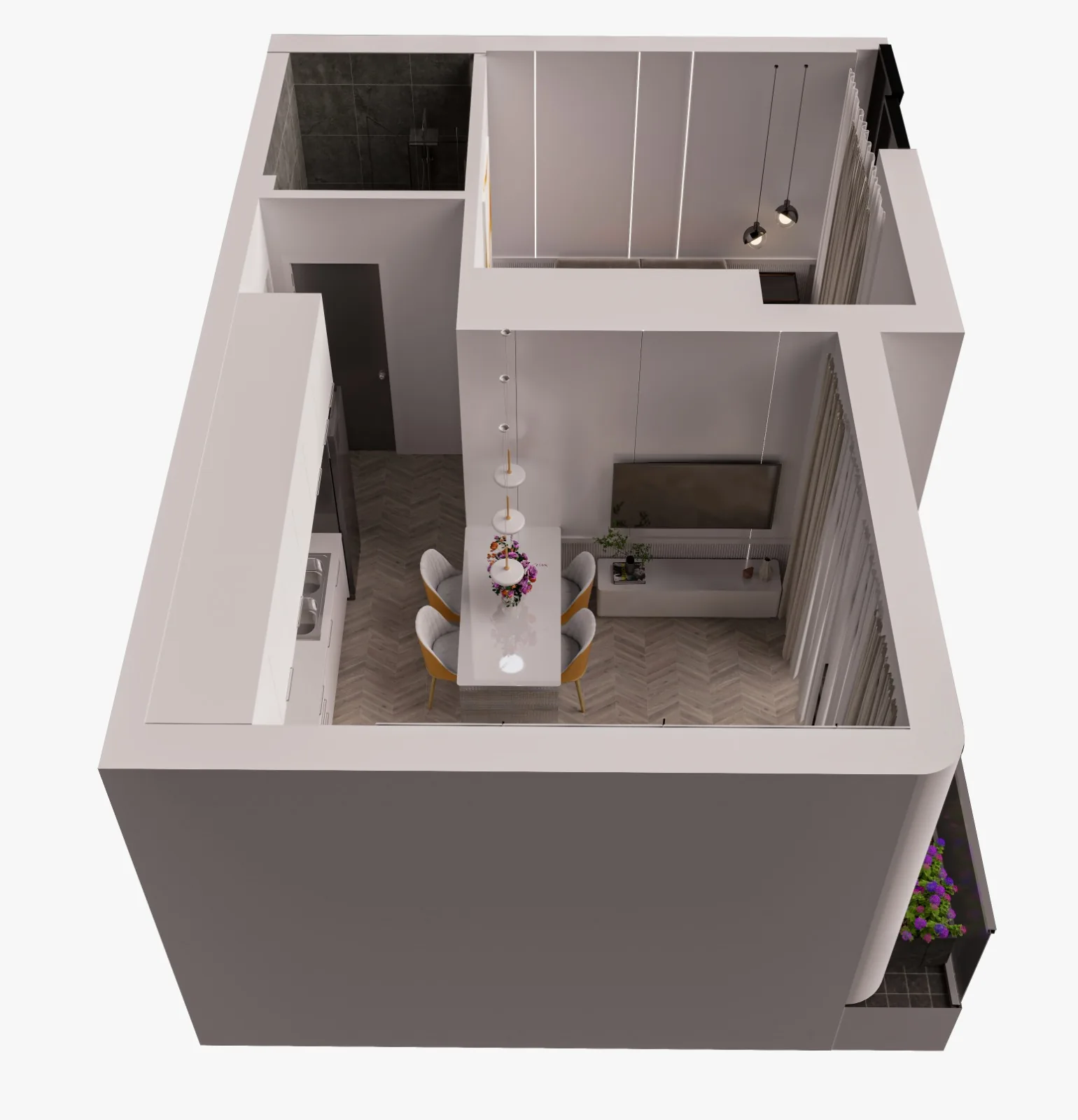 Patision 215, Athens — Twenty-One Furnished Apartments Steps from the Universities — 3D cutaway view 5