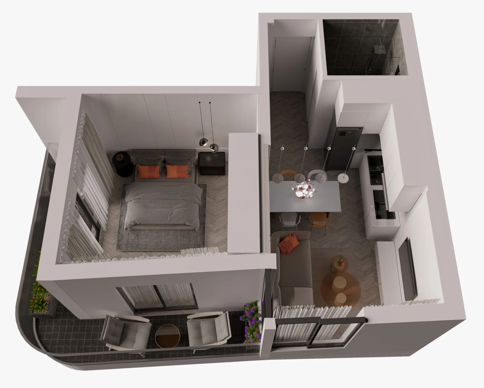 Patision 215, Athens — Twenty-One Furnished Apartments Steps from the Universities — 3D cutaway view 6